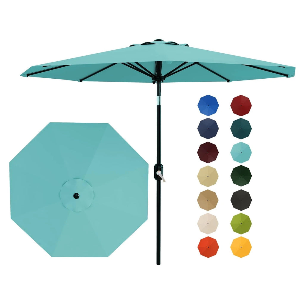 9FT Patio Umbrella Market Table Umbrella Outdoor w/Push Button Tilt US
