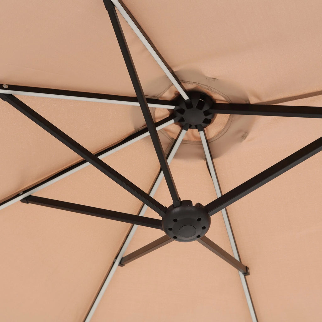 13ft Patio Umbrella with LED Solar Lights Outdoor Extra Large Umbrella Heavy Dut
