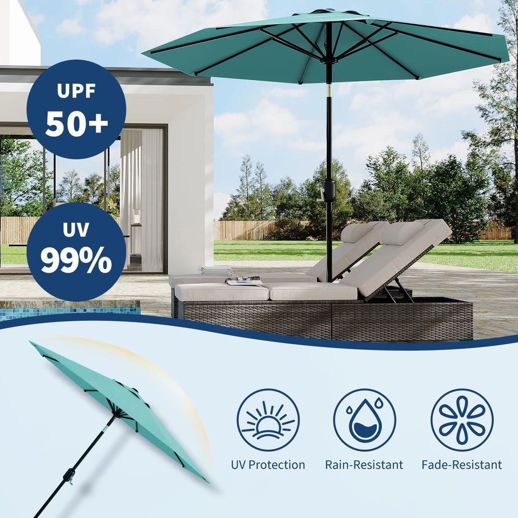 9FT Patio Umbrella Market Table Umbrella Outdoor w/Push Button Tilt US